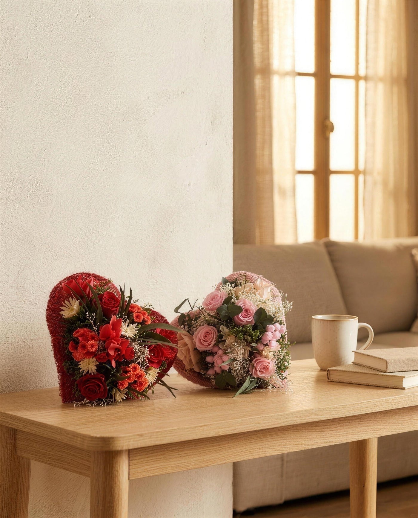 Un bouquet di fiori essiccati dentro la scatola di spedizione